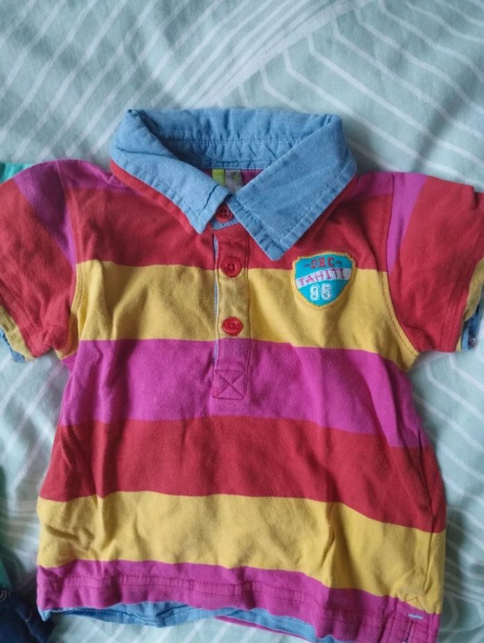Lot de 4 tee-shirts et polos manches courtes 12 mois - photo numéro 3