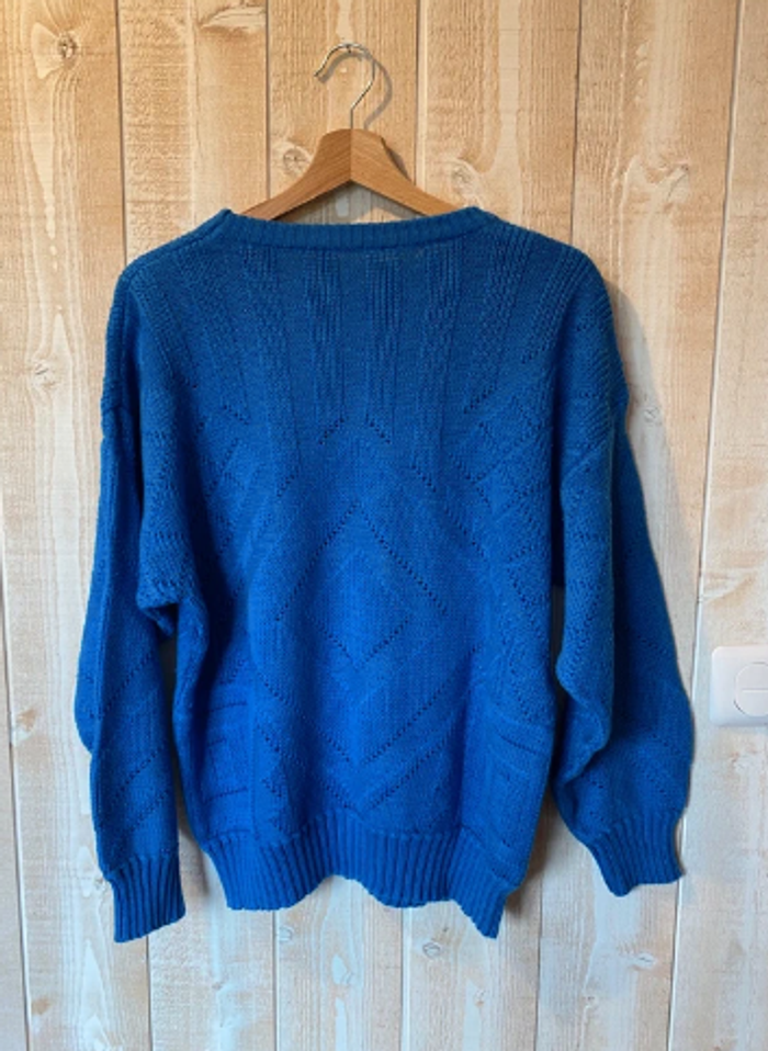 Pull en maille bleu - vintage - made in France 🇫🇷 - photo numéro 2
