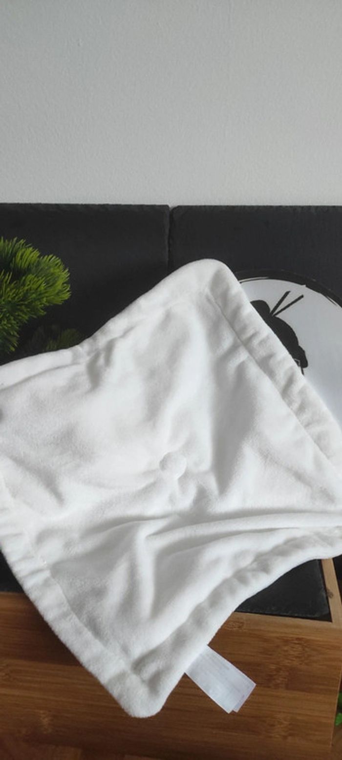 Doudou mouton pommette blanc gris carré fourrure Pattes Peluche - photo numéro 2