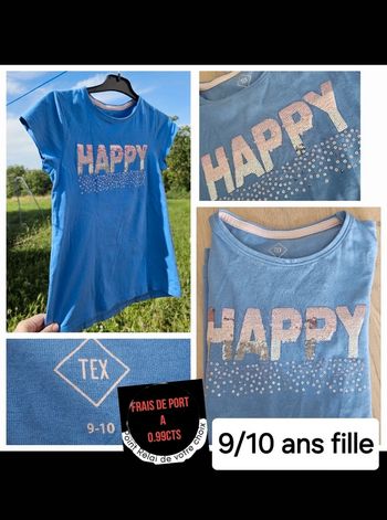 Tee-shirt happy fille 9/10 ans fille