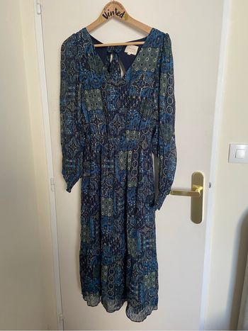 Robe à nouer dans le dos prunelle arizona bleu