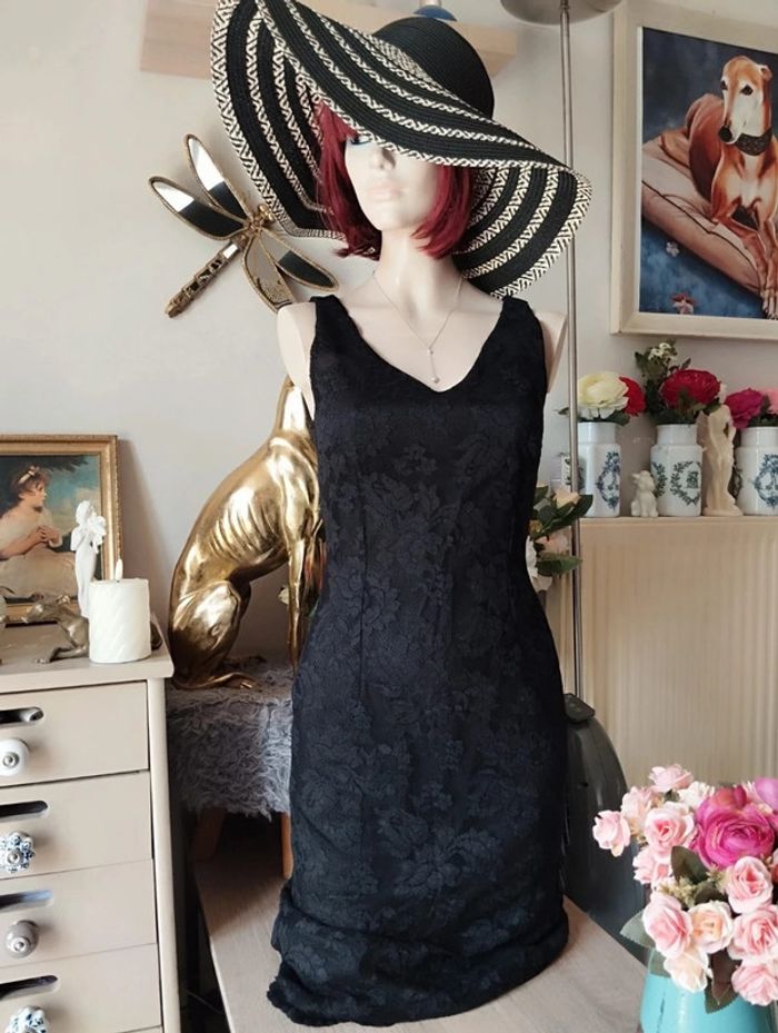 🖤Robe Dentelle Résille Fleurie T32/34 Caroll🖤
