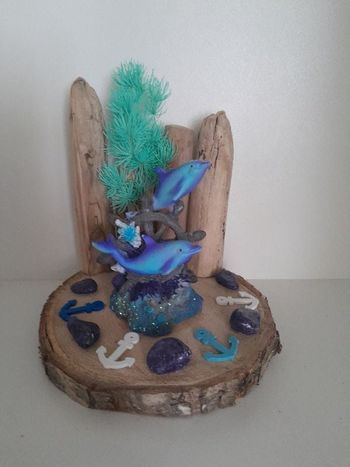 Décoration bois flotté dauphins