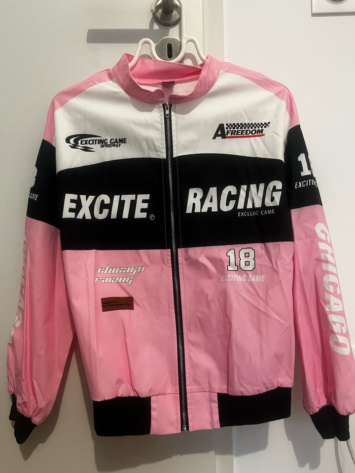 veste à zip, rose, avec des motifs