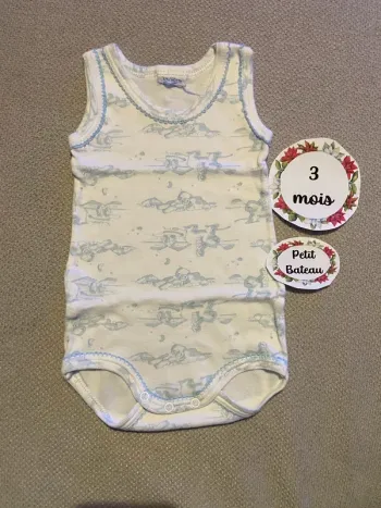 Body petit bateau 3 mois sans manches marcel