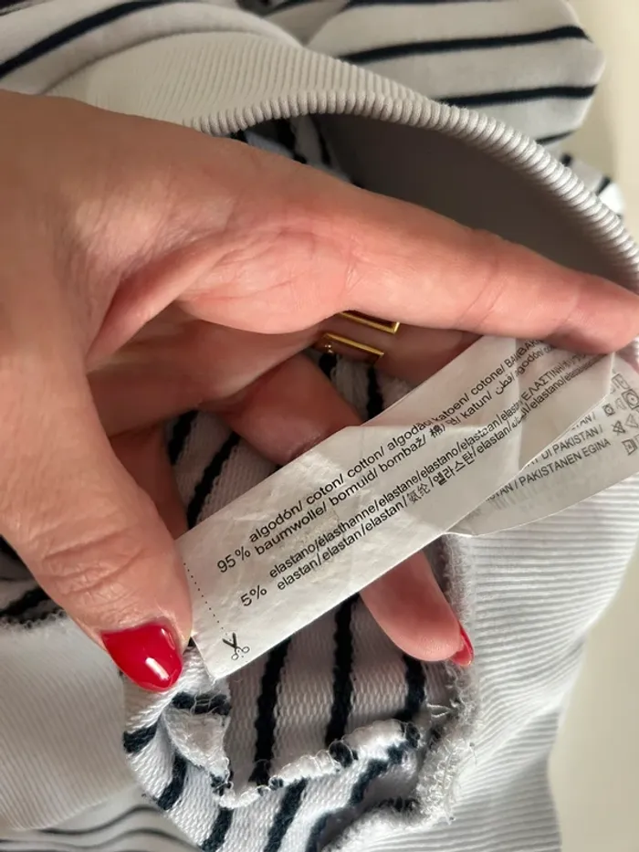 Zara sweat pull coton Marinière taille L/40 - photo numéro 6