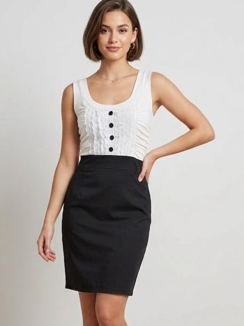 Robe noir et blanc dentelle chic taille S
