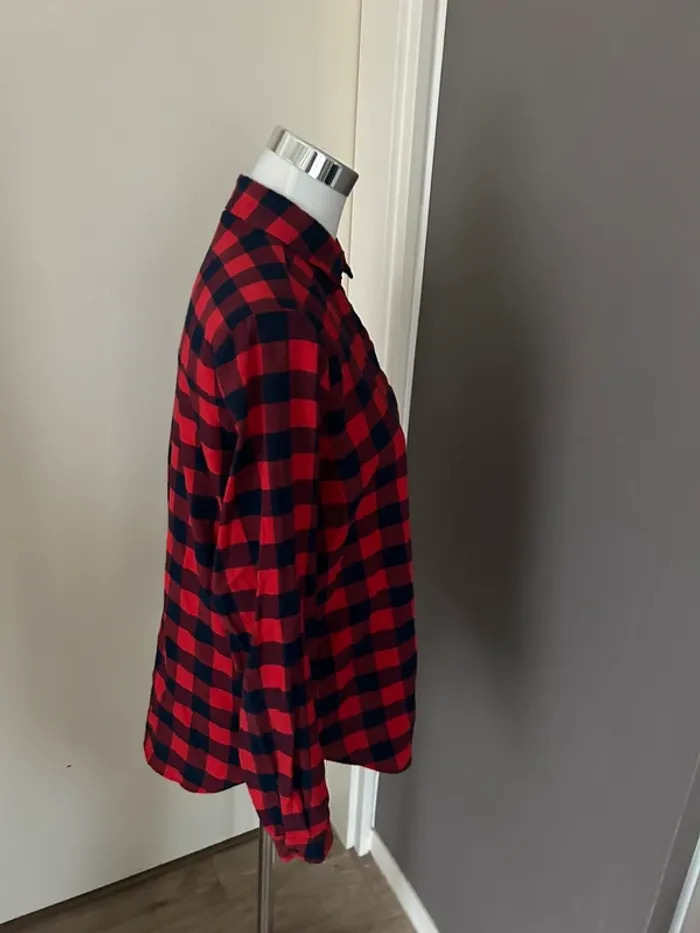 Zara chemise à carreaux rouge femme, taille M/38 - photo numéro 4