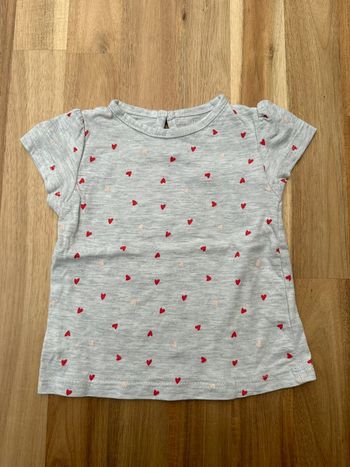 T shirt gris et rose