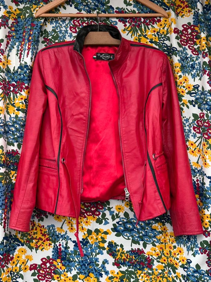 Veste en cuir rouge - photo numéro 2