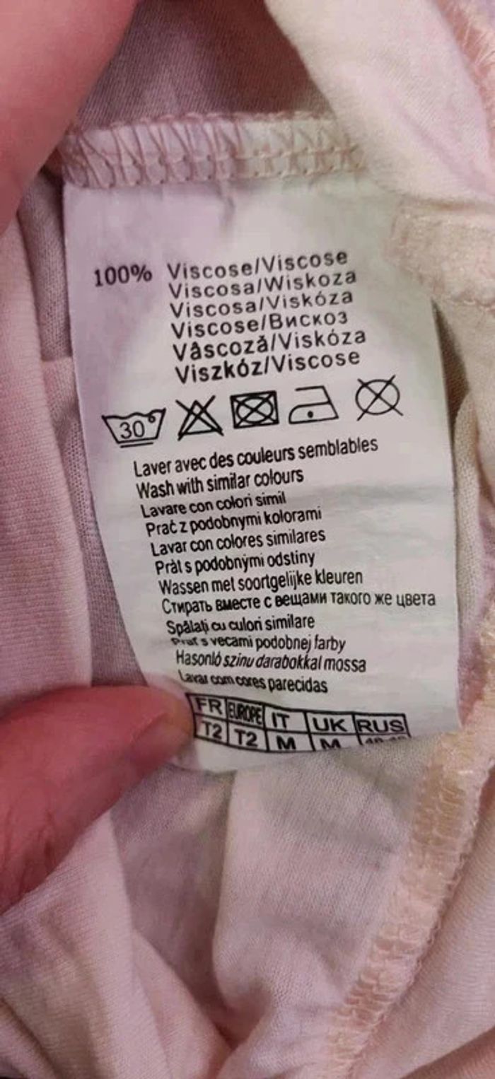 Top bretelles rose pêche Camaïeu 38 - photo numéro 5