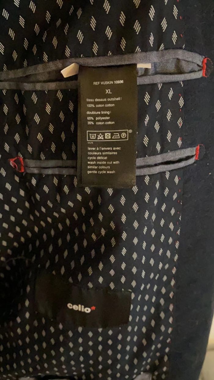 Veste bleu velours lisse - photo numéro 2