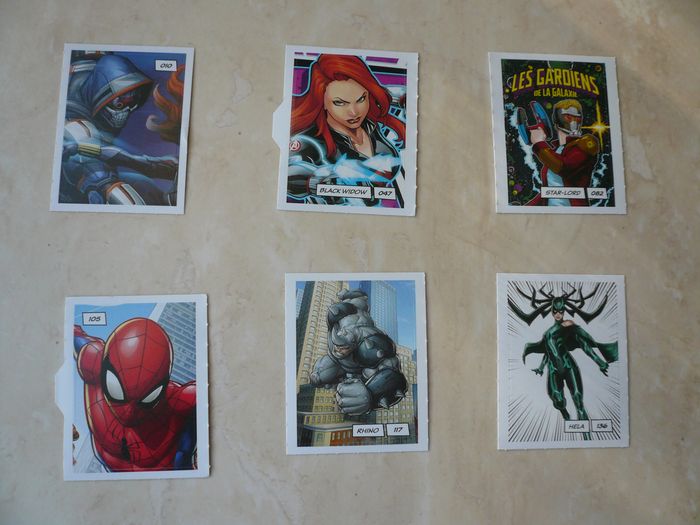 Lot de 5 cartes stickers « Marvel »