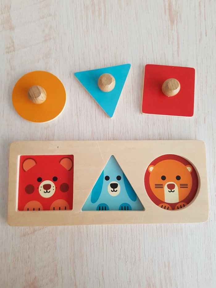 Puzzle trio Djeco et jeu disques à enfiler en bois - photo numéro 14