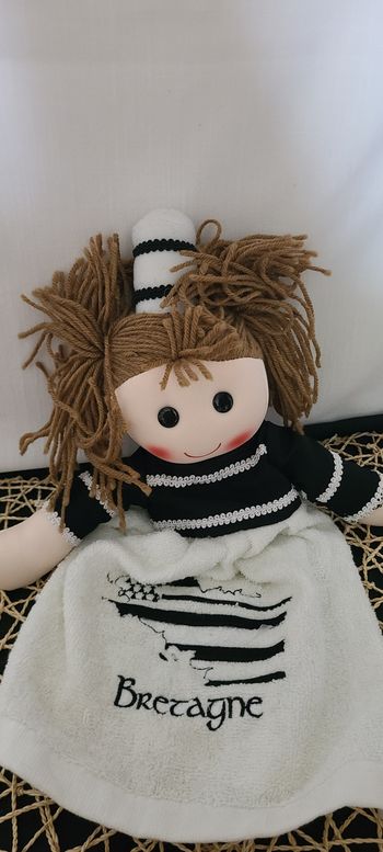 Bretagne souvenir vintage de poupée essuie-mains