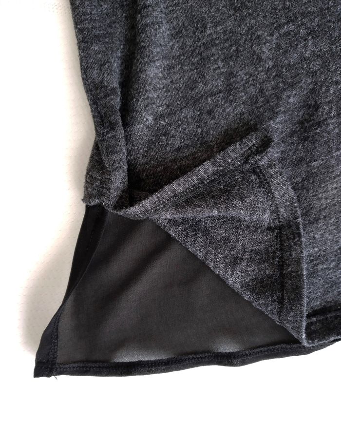 Pull gris à empiècement voile noir - Camaïeu - photo numéro 4