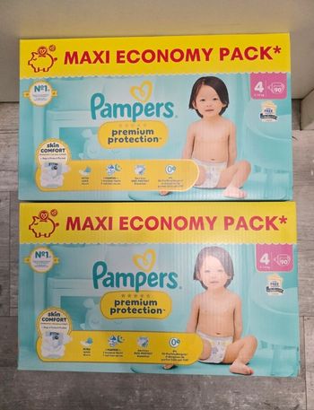 🍼 Pampers Premium Protection T4 Lot de 2 × 90 couches (9–14 kg)