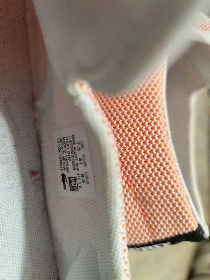Baskets slip on Lacoste toile abricot blanc 41 neuves - photo numéro 7