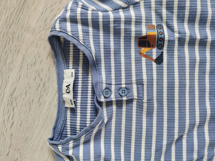 Pyjama coton marinière chantier C&A Taille 3 ans - photo numéro 3