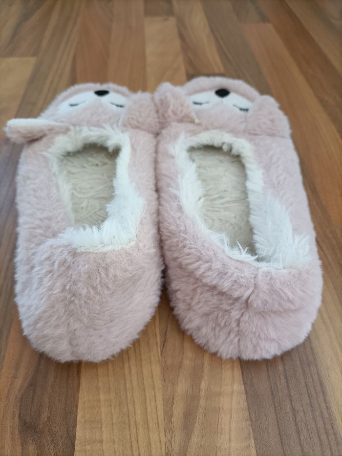 Chaussons peluche rose blanc 37 - photo numéro 6