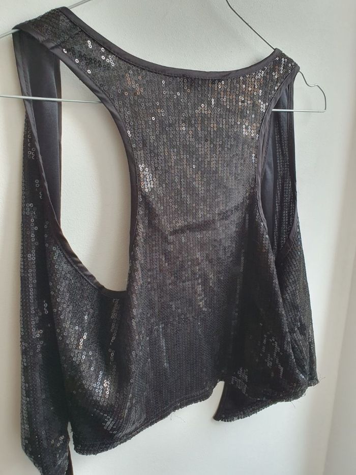 Gilet à paillettes femme S ou fille 14 ans - photo numéro 2