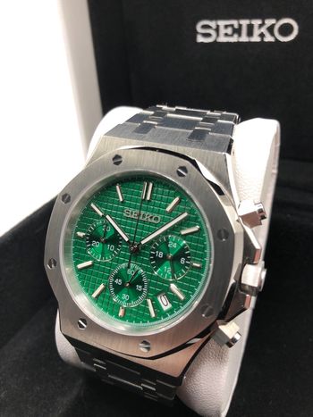Montre Seiko Royal Oak chrono Acier vert 