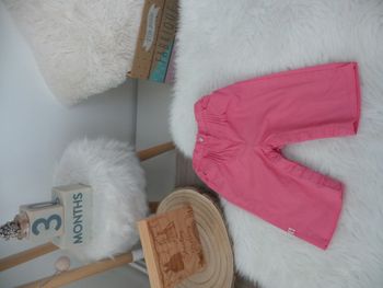 Jolie pantalon rose bouton pression Obaibi ouverture pression jambe complete bébé fille 3 mois 60cm