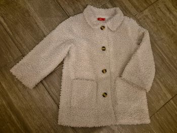 Manteaux mi saison habillé petite fille tissu bouclette beige