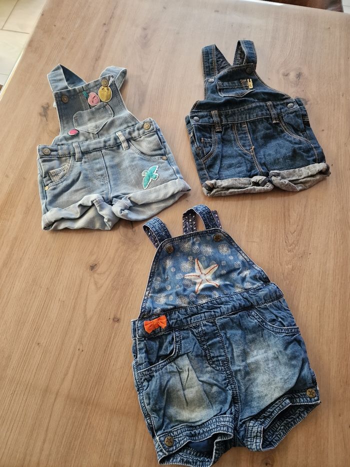 Lot de 3 salopettes short