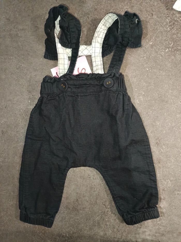 Ensemble salopette chemise 6 mois - photo numéro 3