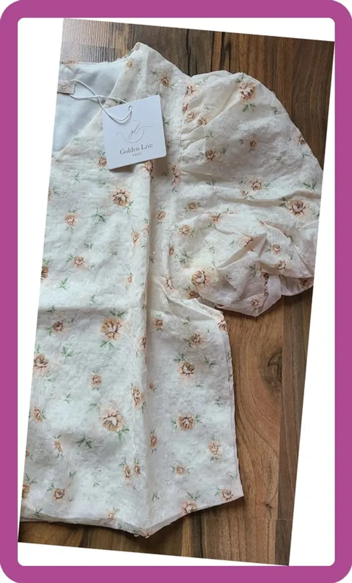 Top floral à sequins, NEUF avec étiquette, Taille S (36/38) - photo numéro 7