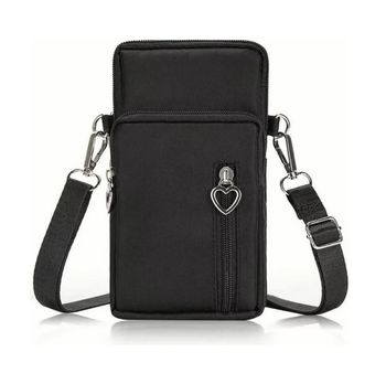 Sac, sacoche noire à bandoulière étanche et sangle pour le porter comme brassard