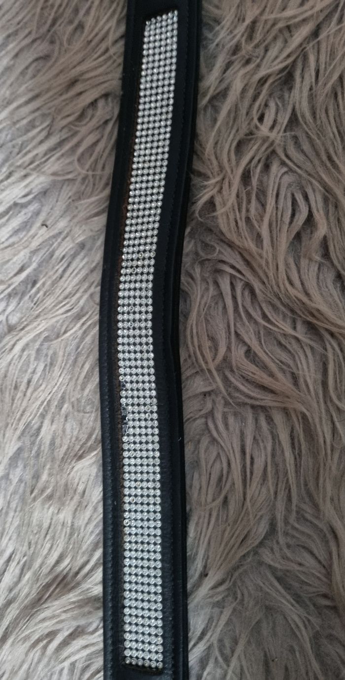 Collier chien noir avec strass taille L-XL - photo numéro 3