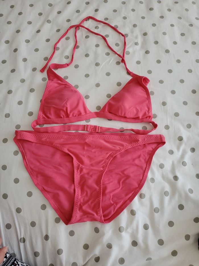 Maillot de bain 2 pièces rose T38 Tex