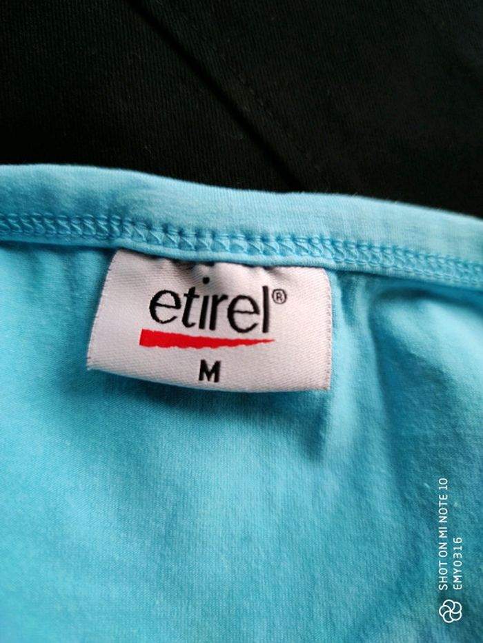Top à fines bretelles bleu effet Vintage t38 Etirel - photo numéro 8