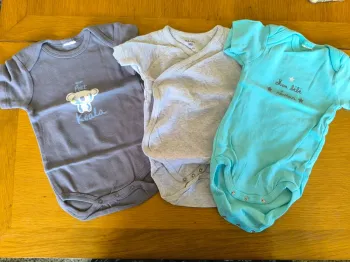 312263 lot de 3 bodies MC garçon 9 mois