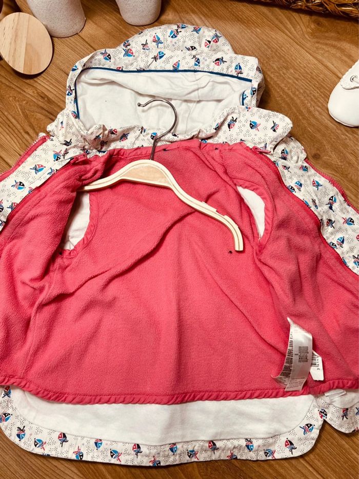 Taille 12 mois parka fille Sergent Major blanc rose * bateau * 🎀 - photo numéro 5