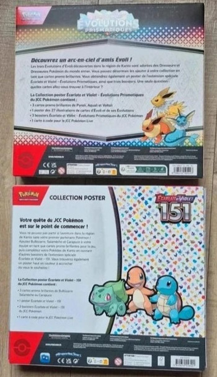Lot de 2 coffret pokémon collection poster 151 ev3.5 et ev 8.5 évolutions prismatiques neuf scellé - photo numéro 2
