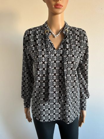 Blouse noire et blanche à manches longues Morgan taille XS jamais portée