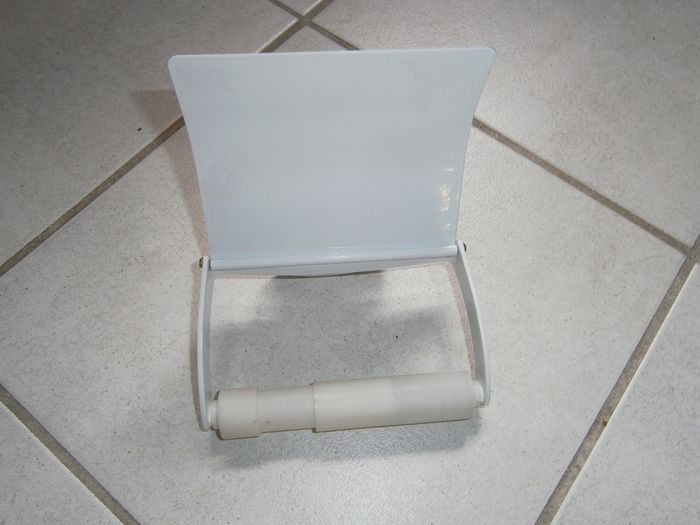 Porte papier WC en métal blanc - photo numéro 2