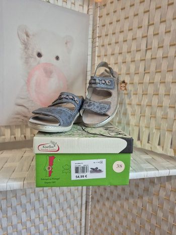 💕Magnifiques sandales confort Kiarflex NEUVES tout cuir T38 femme 💕