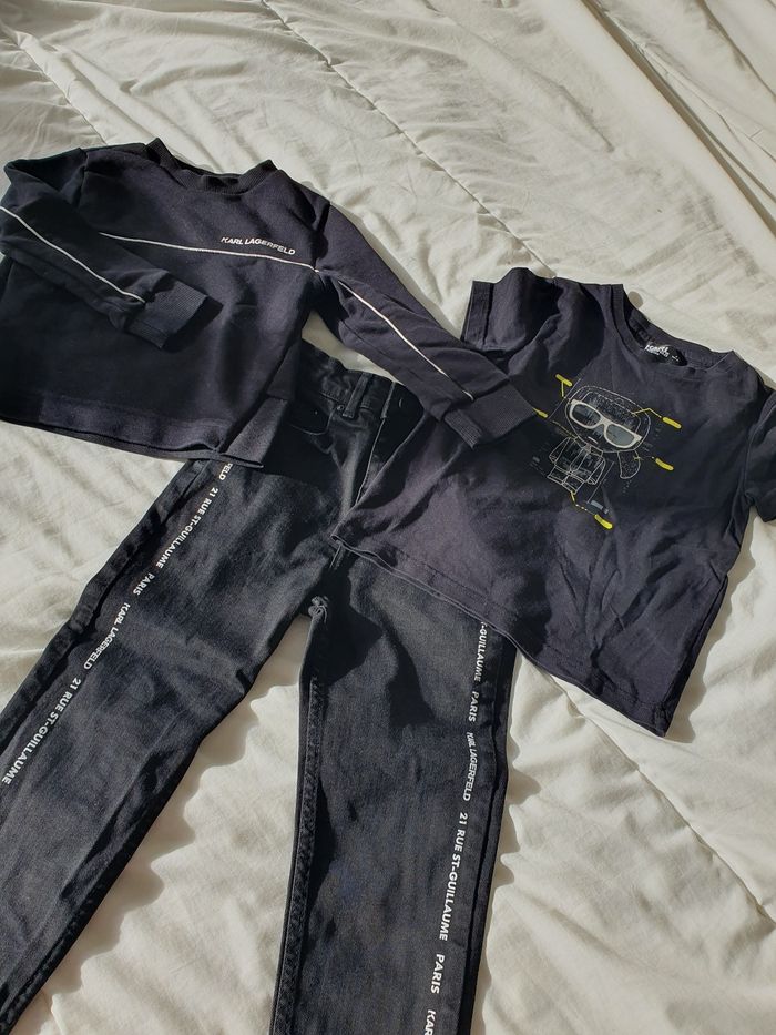 Ensemble garçon noir Karl Kagerfeld taille 4/5 ans - photo numéro 3