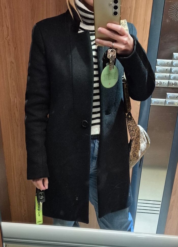 Manteau Maje laine noire