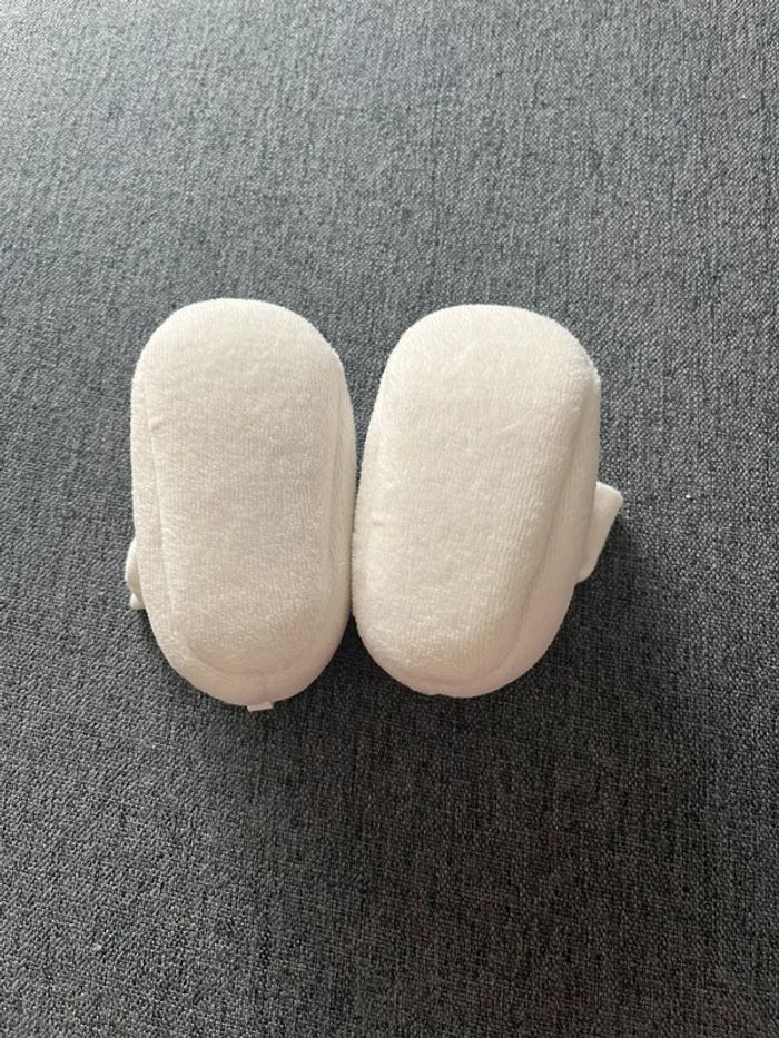 🍼 Chaussons bébé naissance – Blanc motif chat 🐱 - photo numéro 3