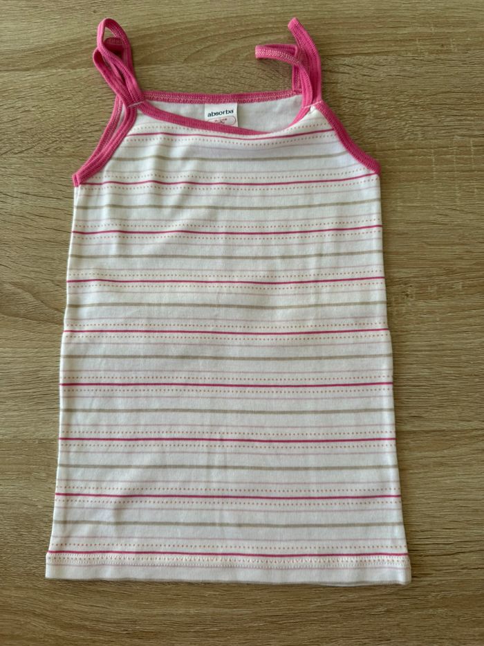 2 tops a bretelles blanc et rose 6 ans fille Absorba - photo numéro 2