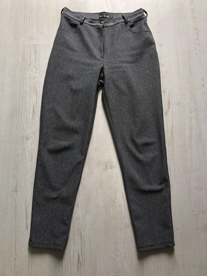 AN10- Ensemble/tailleur veste+pantalon fines rayures mia soana T42-44 peu porté - photo numéro 4