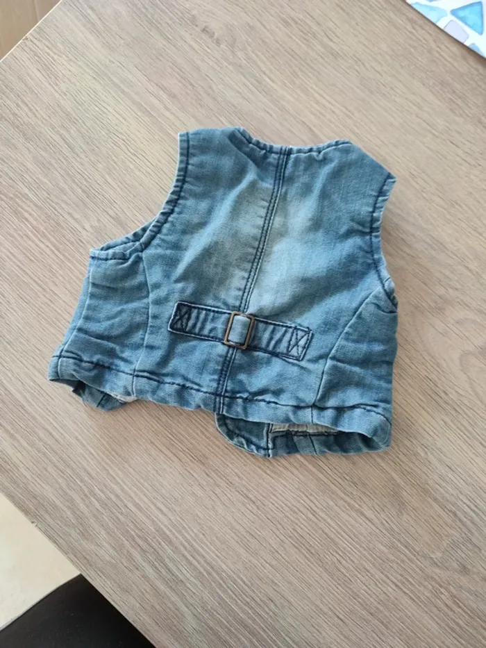 Gilet jeans façon costume 6 mois - photo numéro 2