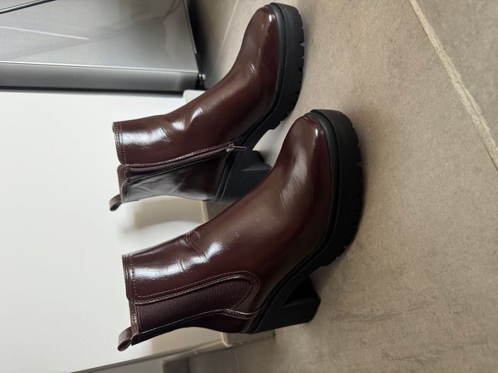 Boots à talons verni éco-conçu marron ERAM - photo numéro 2