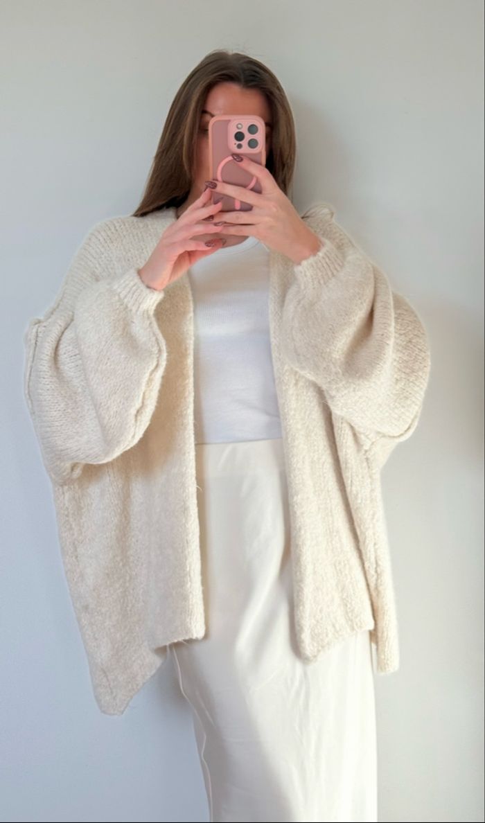 Gilet - Ecru - Maille - Décontracté - Cocooning - Automne - photo numéro 3