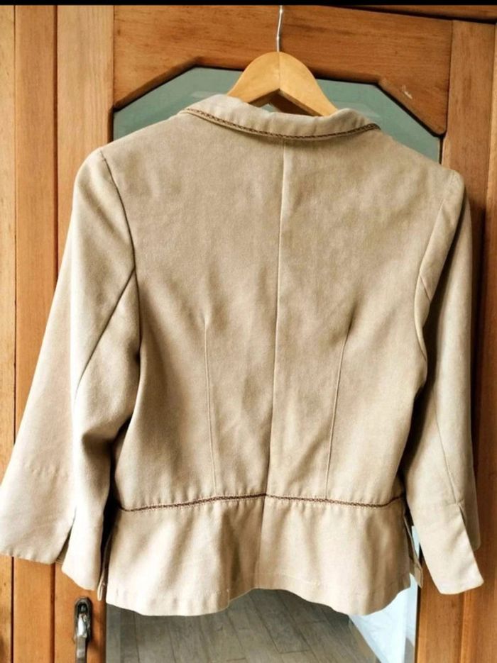 Veste blazer - Suédine - Sépia Vintage - Made in France 38 actuel - Parfait État - photo numéro 8
